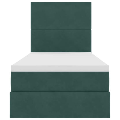 Letto con contenitore LED e materasso Verde Scuro 100 x 200 cm | homemem39