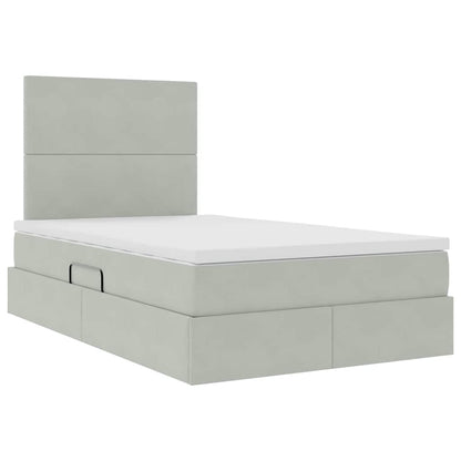 Letto con contenitore LED e materasso Grigio Chiaro | homemem39