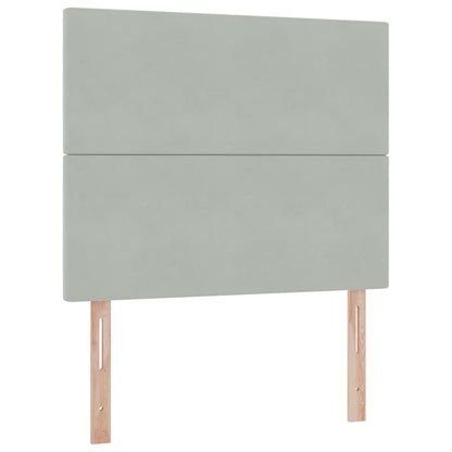 Letto con contenitore e LED Grigio chiaro 120 x 200 cm Velluto