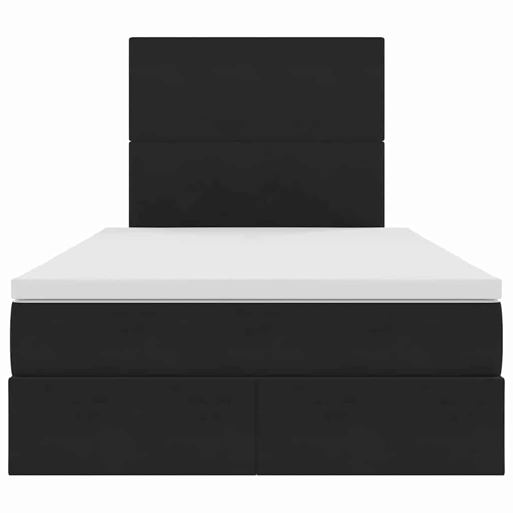 Letto con contenitore LED e materasso Nero 120 x 200 cm Velluto | homemem39