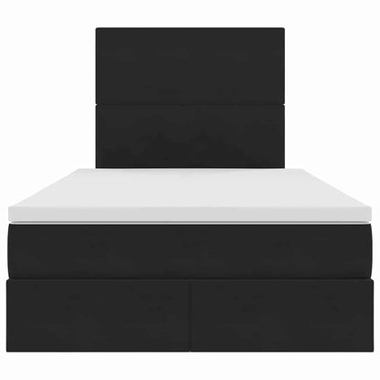 Letto con contenitore LED e materasso Nero 120 x 200 cm Velluto | homemem39