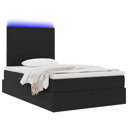 Letto con contenitore LED e materasso Nero 120 x 200 cm Velluto | homemem39