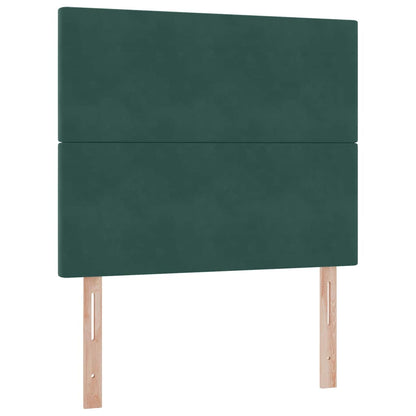Letto con contenitore e LED Verde Scuro 120 x 200 cm Velluto