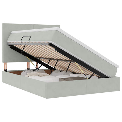 Letto con contenitore LED e materasso Grigio Chiaro | homemem39