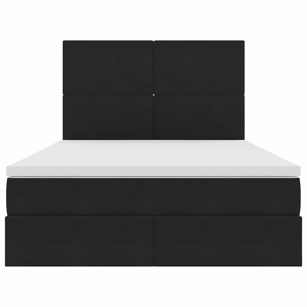 Letto con contenitore LED e materasso Nero 140 x 200 cm Velluto | homemem39