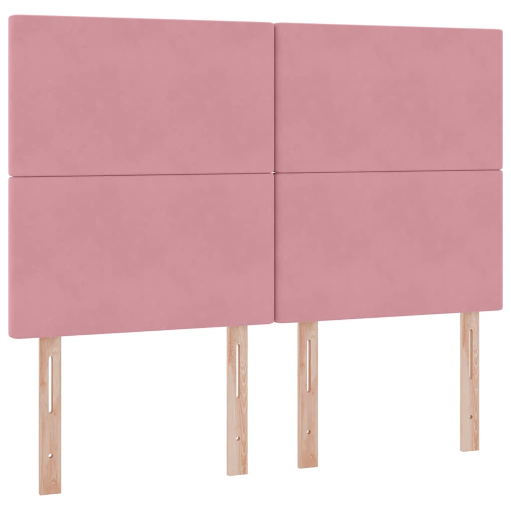 Letto con contenitore LED e materasso Rosa 140 x 200 cm Velluto | homemem39
