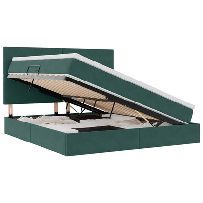 Letto con contenitore LED e materasso Verde Scuro 160 x 200 cm | homemem39