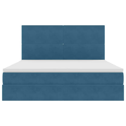 Letto con contenitore LED e materasso Blu Scuro 160 x 200 cm | homemem39