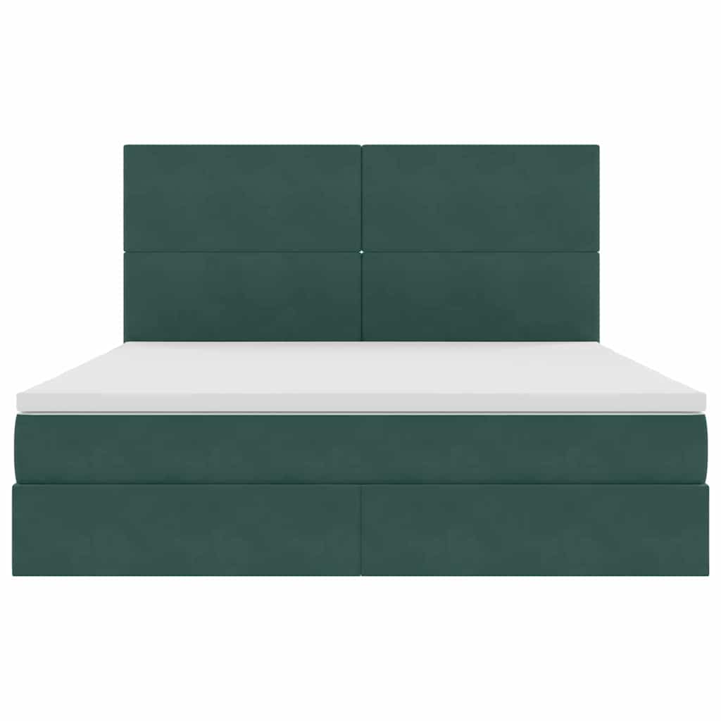 Letto con contenitore LED e materasso Verde Scuro 180 x 200 cm | homemem39