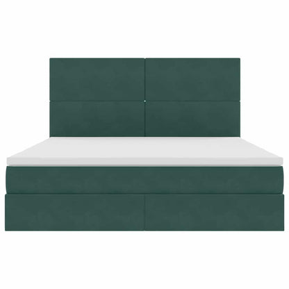 Letto con contenitore LED e materasso Verde Scuro 180 x 200 cm | homemem39