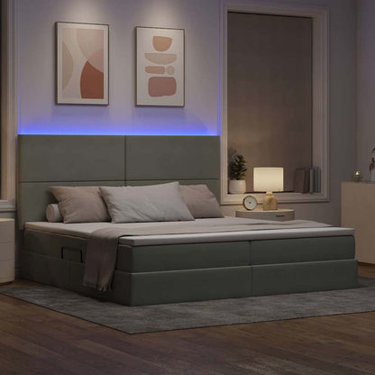 Letto con contenitore LED e materasso Grigio Chiaro | homemem39