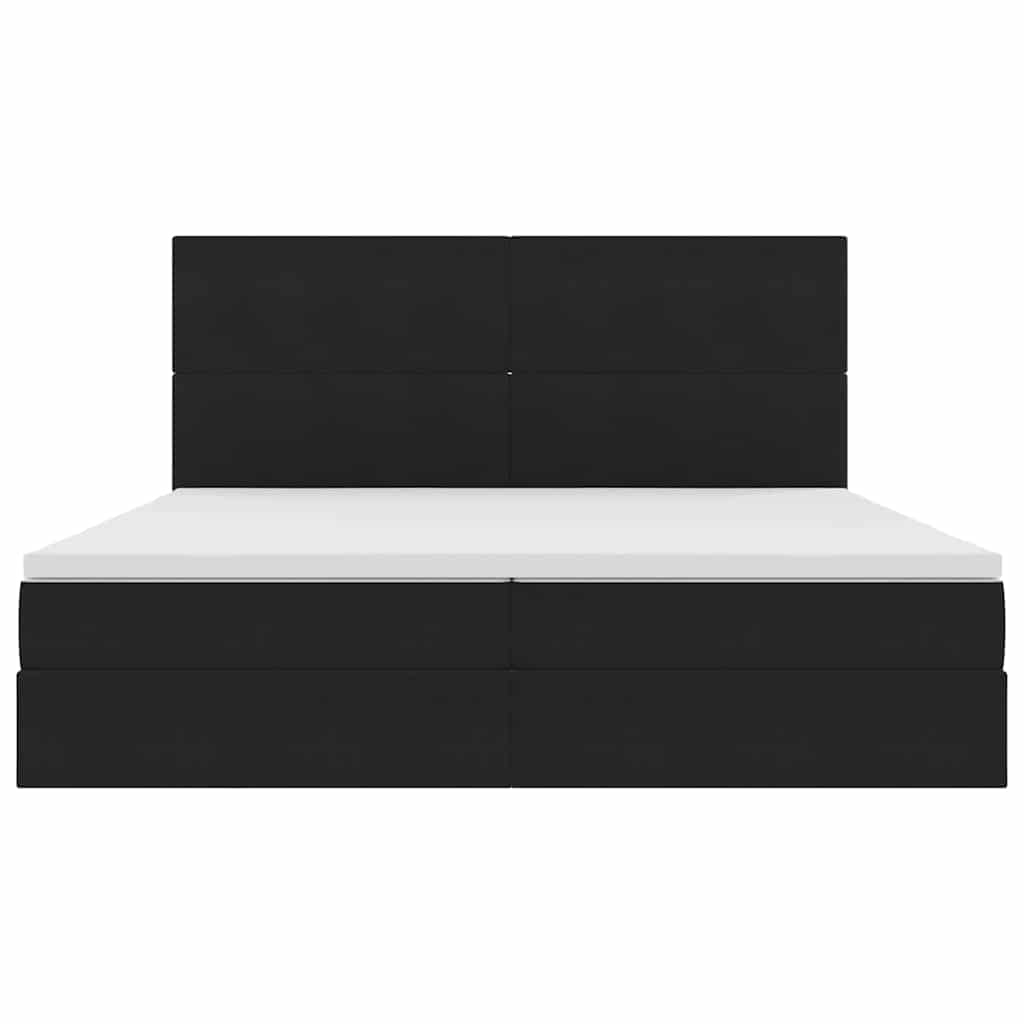 Letto con contenitore LED e materasso Nero 200 x 200 cm Velluto | homemem39