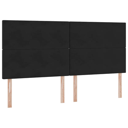Letto con contenitore LED e materasso Nero 200 x 200 cm Velluto | homemem39