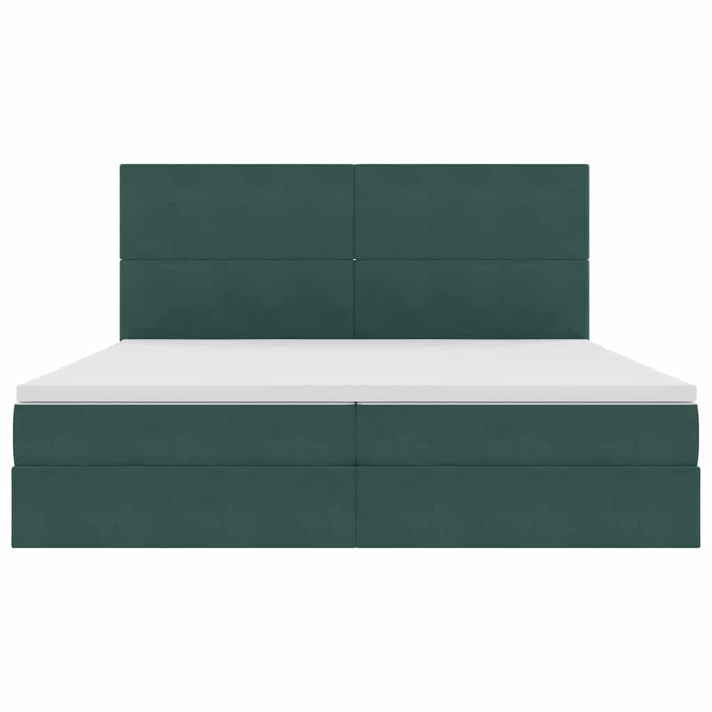 Letto con contenitore LED e materasso Verde Scuro 200 x 200 cm | homemem39
