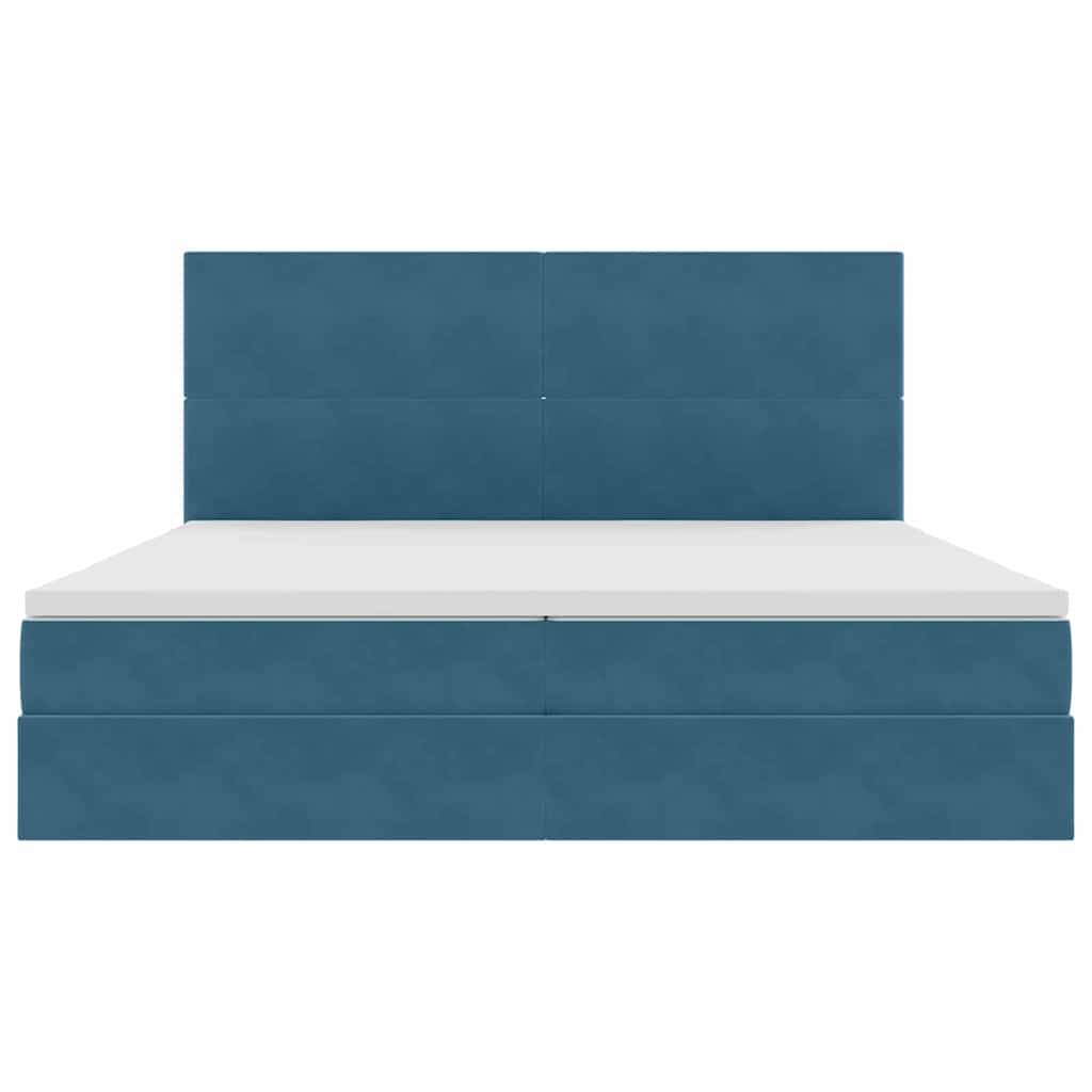 Letto con contenitore LED e materasso Blu Scuro 200 x 200 cm | homemem39