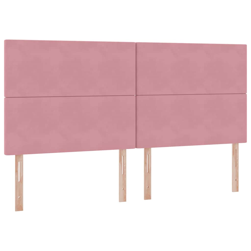 Letto con contenitore LED e materasso Rosa 200 x 200 cm Velluto | homemem39