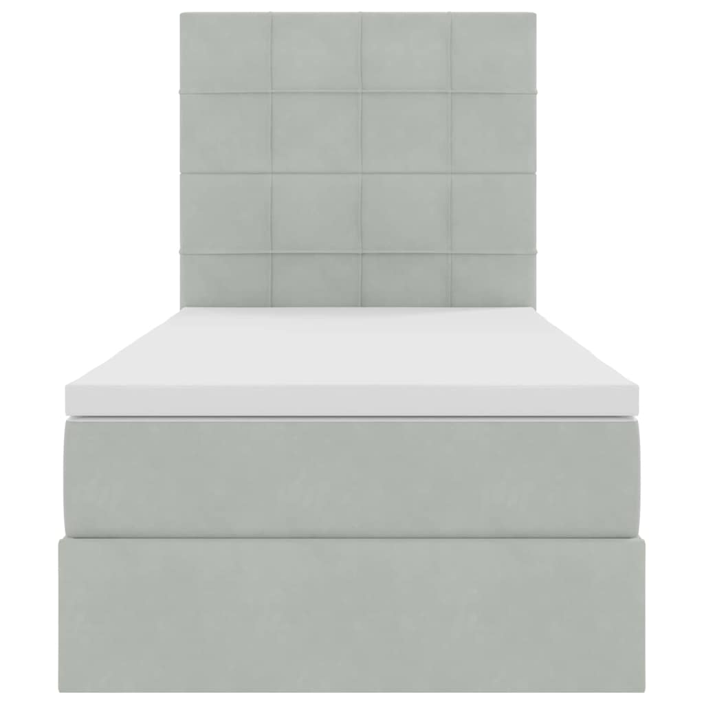 Letto con contenitore LED e materasso Grigio Chiaro 90 x 190 cm | homemem39