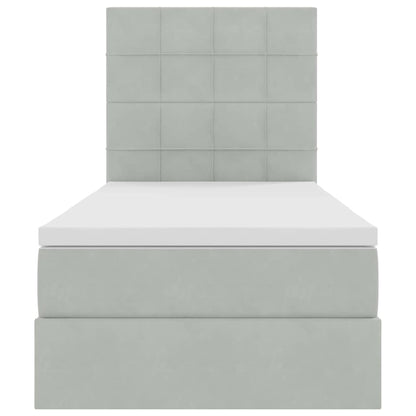 Letto con contenitore LED e materasso Grigio Chiaro 90 x 190 cm | homemem39