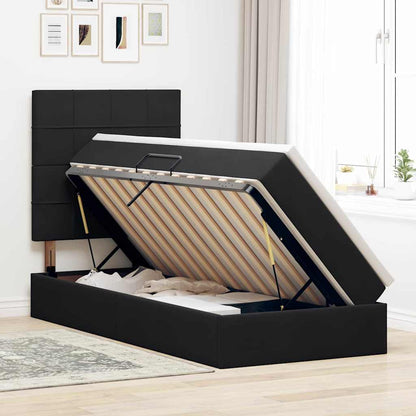 Letto con contenitore LED e materasso Nero 90 x 190 cm Velluto | homemem39