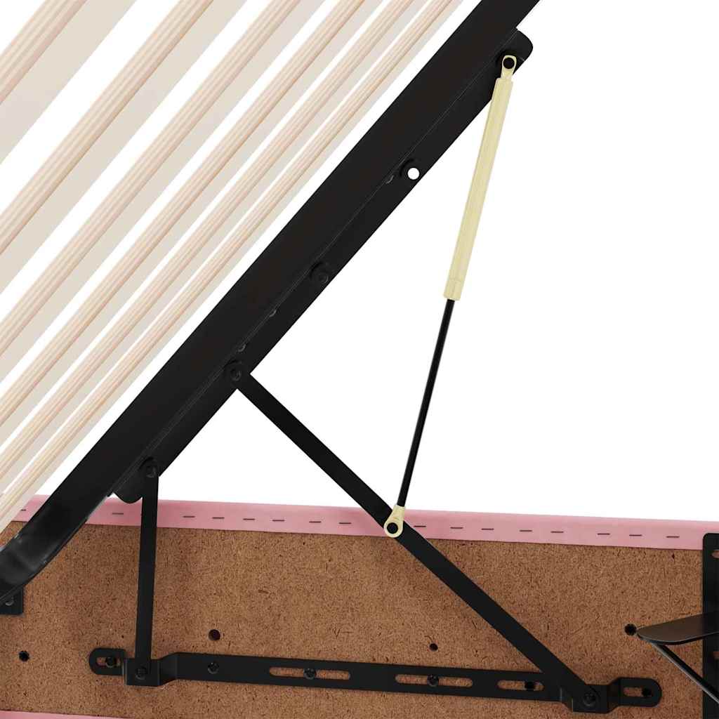 Letto con contenitore LED e materasso Rosa 90 x 190 cm Velluto | homemem39