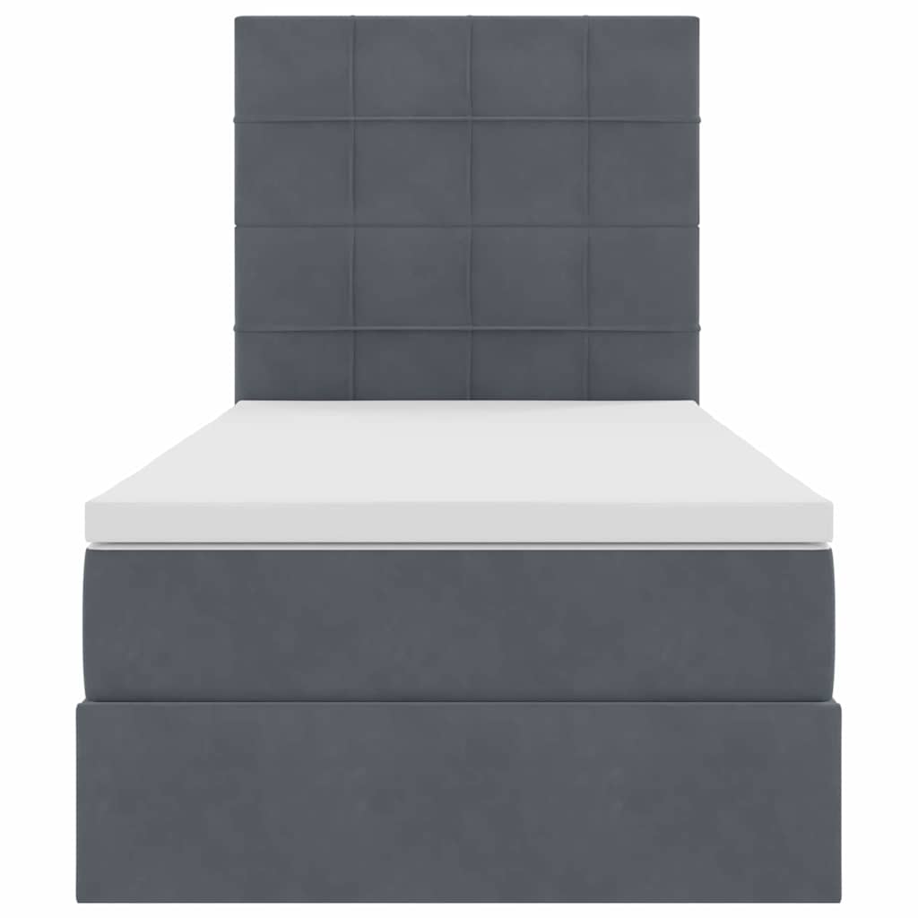 Letto con contenitore LED e materasso Grigio Scuro 90 x 200 cm | homemem39