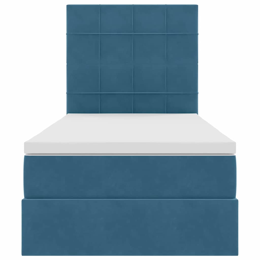Letto con contenitore LED e materasso Blu Scuro 90 x 200 cm | homemem39