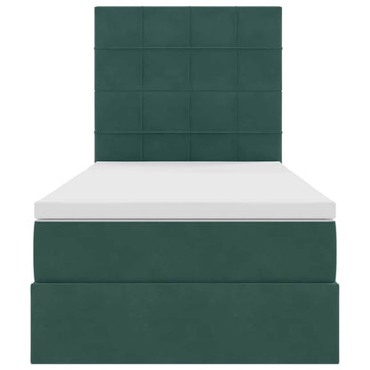 Letto con contenitore LED e materasso Verde Scuro 100 x 200 cm | homemem39