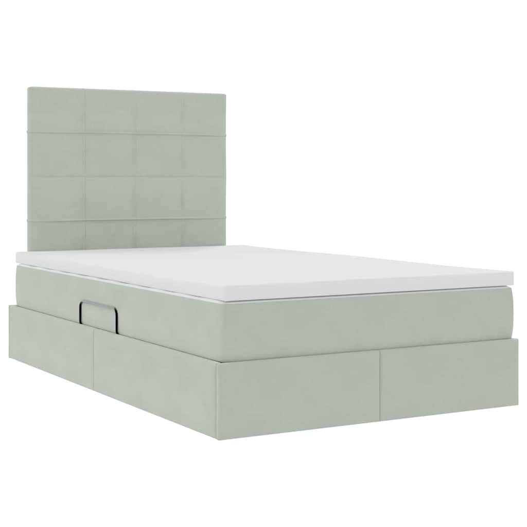Letto con contenitore LED e materasso Grigio Chiaro | homemem39
