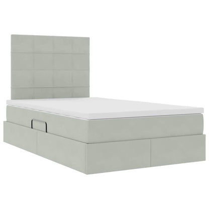 Letto con contenitore LED e materasso Grigio Chiaro | homemem39