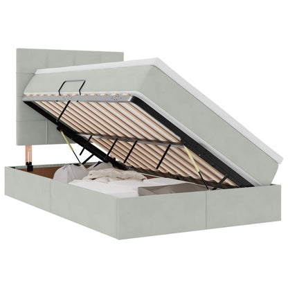 Letto con contenitore LED e materasso Grigio Chiaro | homemem39