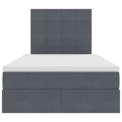 Letto con contenitore e LED Grigio scuro 120 x 200 cm Velluto