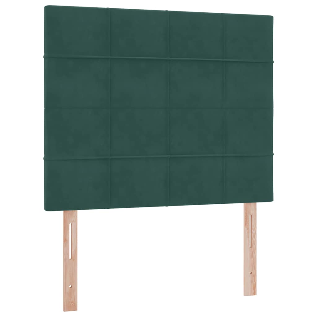 Letto con contenitore e LED Verde Scuro 120 x 200 cm Velluto