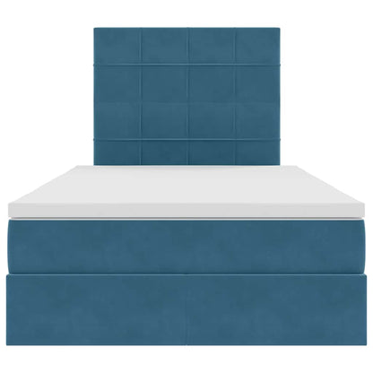 Letto con contenitore e LED Blu Scuro 120 x 200 cm Velluto