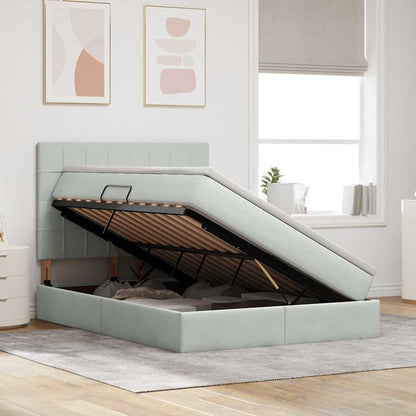 Letto con contenitore LED e materasso Grigio Chiaro | homemem39
