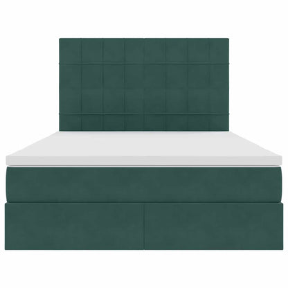 Letto con contenitore LED e materasso Verde Scuro 140 x 190 cm | homemem39