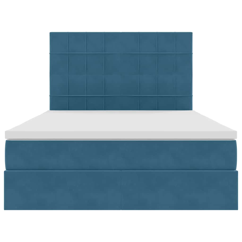 Letto con contenitore LED e materasso Blu Scuro 140 x 190 cm | homemem39