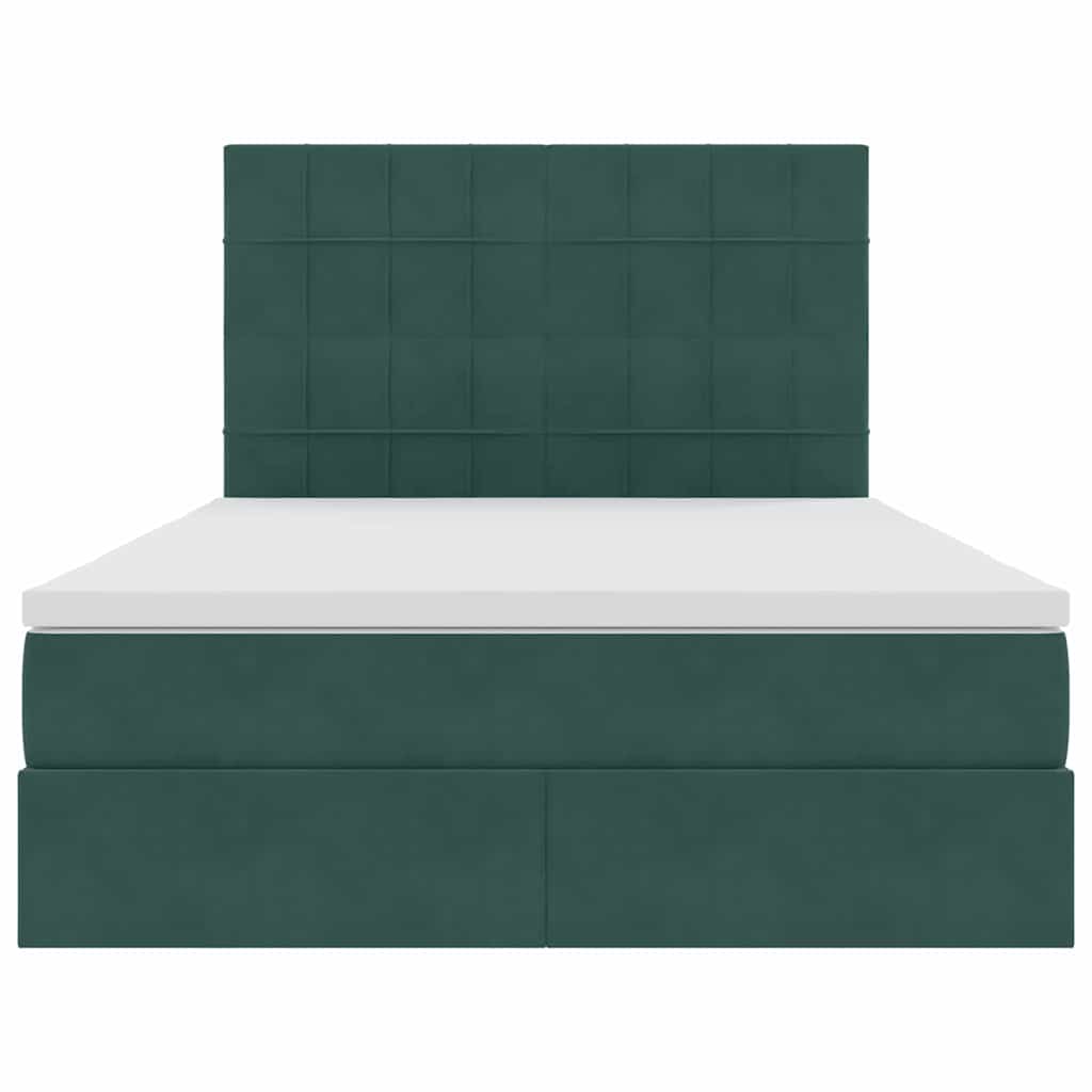 Letto con contenitore LED e materasso Verde Scuro 140 x 200 cm | homemem39
