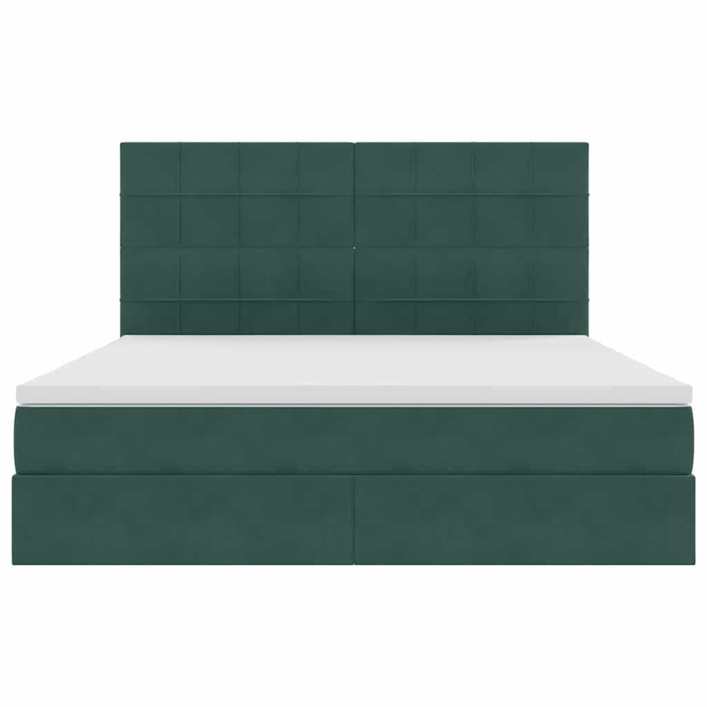Letto con contenitore LED e materasso Verde Scuro 160 x 200 cm | homemem39