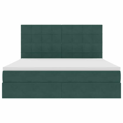 Letto con contenitore LED e materasso Verde Scuro 160 x 200 cm | homemem39