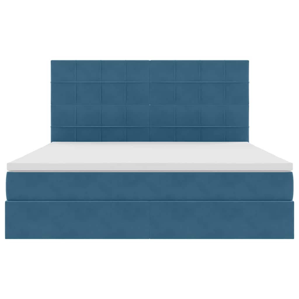 Letto con contenitore LED e materasso Blu Scuro 160 x 200 cm | homemem39