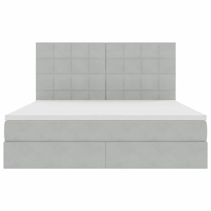 Letto con contenitore LED e materasso Grigio Chiaro | homemem39