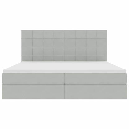 Letto con contenitore LED e materasso Grigio Chiaro | homemem39