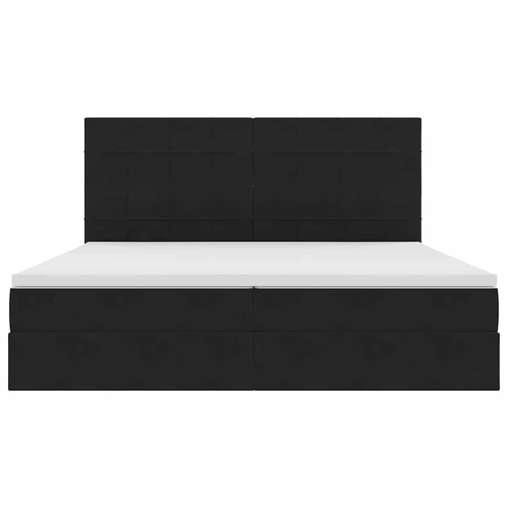Letto con contenitore e LED Nero 200 x 200 cm Velluto