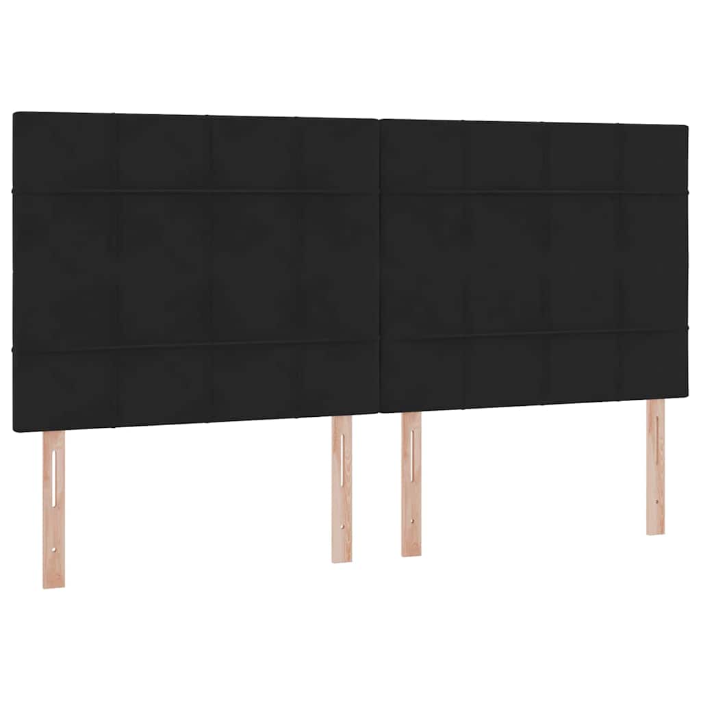 Letto con contenitore LED e materasso Nero 200 x 200 cm Velluto | homemem39