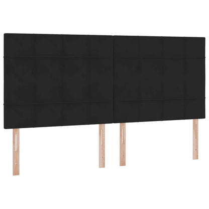 Letto con contenitore LED e materasso Nero 200 x 200 cm Velluto | homemem39