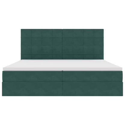 Letto con contenitore LED e materasso Verde Scuro 200 x 200 cm | homemem39