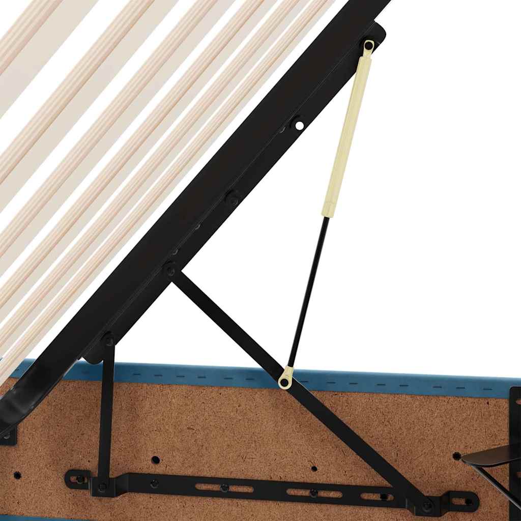 Letto con contenitore LED e materasso Blu Scuro 200 x 200 cm | homemem39