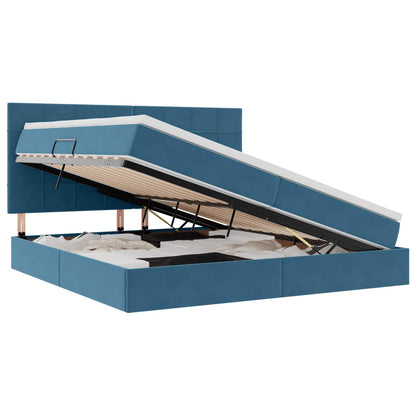 Letto con contenitore LED e materasso Blu Scuro 200 x 200 cm | homemem39