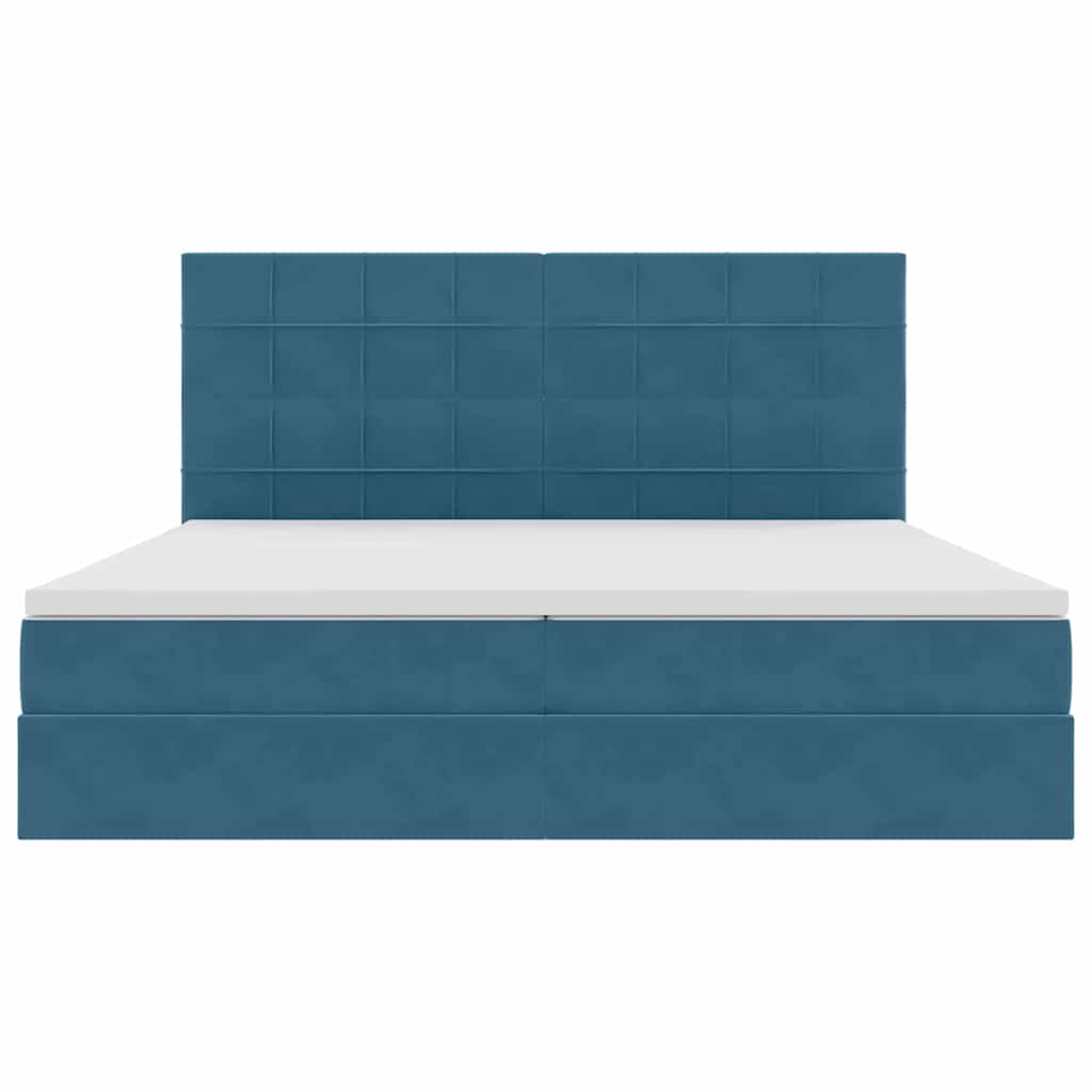 Letto con contenitore LED e materasso Blu Scuro 200 x 200 cm | homemem39