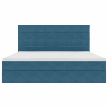 Letto con contenitore LED e materasso Blu Scuro 200 x 200 cm | homemem39